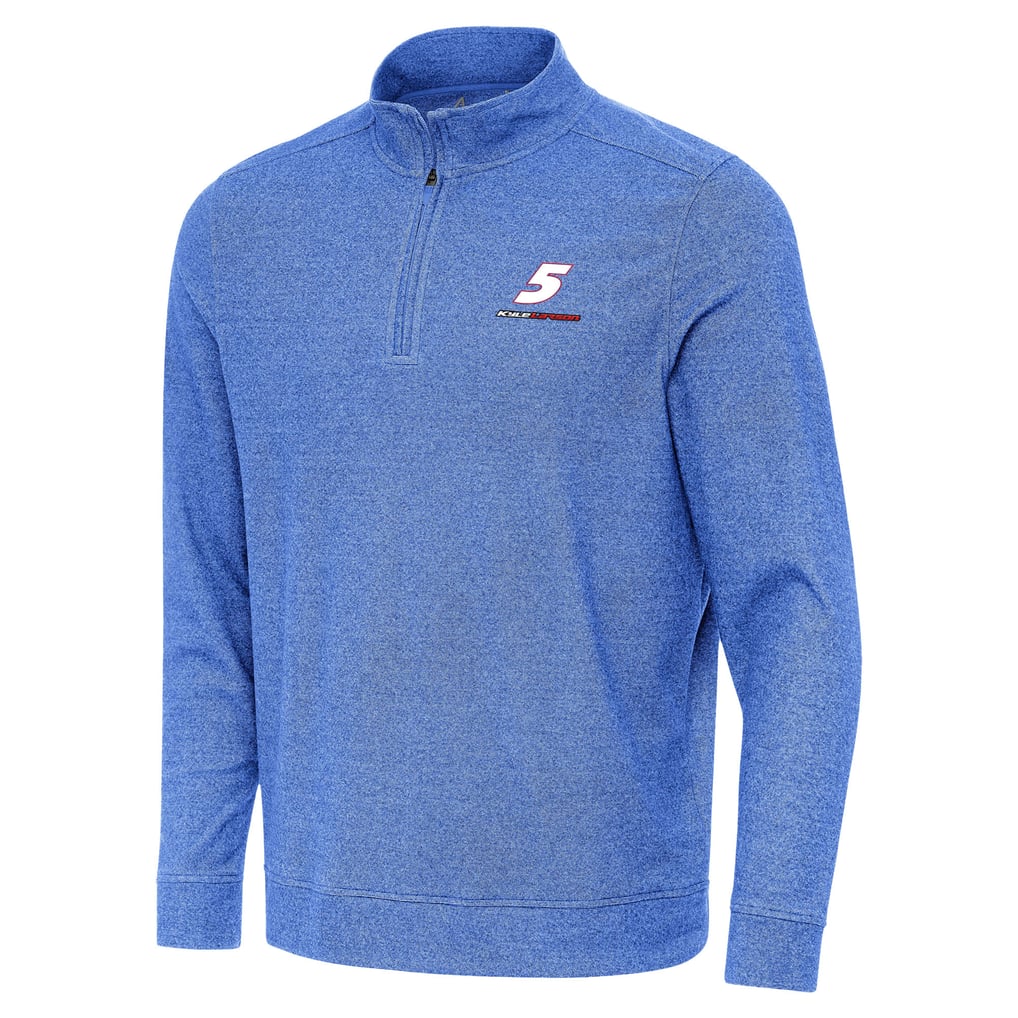  Kyle Larson Antigua Subtle Quarter-Zip Pullover Top - Heather Royal